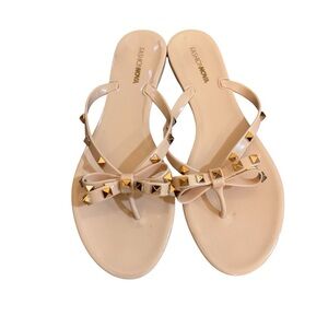 [Fashion Nova] NIB Studded Flat Sandals with Bow